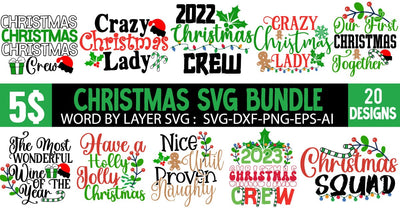 Christmas SVG Bundle, Christmas SVG Bundle Quotes , Christmas SVG Funny , Christmas 20 Design SVG BlackCatsMedia 
