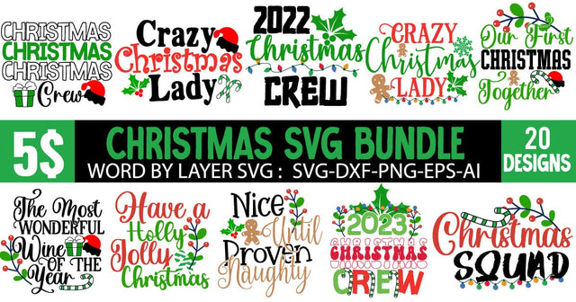 Christmas SVG Bundle, Christmas SVG Bundle Quotes , Christmas SVG Funny , Christmas 20 Design SVG BlackCatsMedia 
