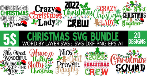 Christmas SVG Bundle, Christmas SVG Bundle Quotes , Christmas SVG Funny , Christmas 20 Design SVG BlackCatsMedia 