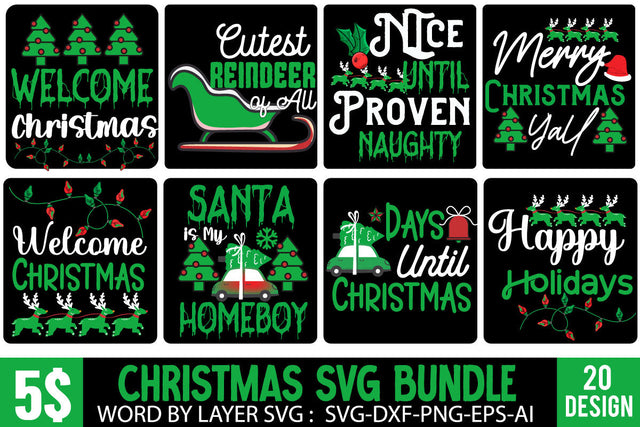 Christmas SVG Bundle, Christmas SVG Bundle Quotes , Christmas SVG Funny , Christmas 20 Design SVG BlackCatsMedia 