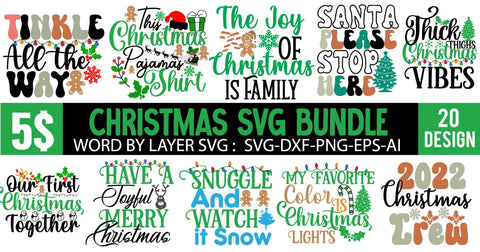 Christmas SVG Bundle, Christmas SVG Bundle Quotes , Christmas SVG Funny , Christmas 20 Design SVG BlackCatsMedia 