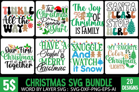 Christmas SVG Bundle, Christmas SVG Bundle Quotes , Christmas SVG Funny , Christmas 20 Design SVG BlackCatsMedia 
