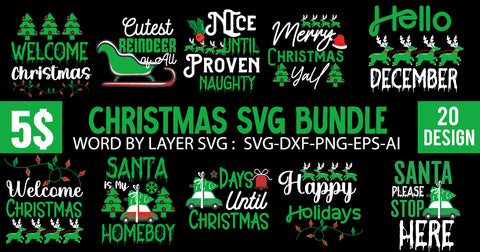 Christmas SVG Bundle, Christmas SVG Bundle Quotes , Christmas SVG Funny , Christmas 20 Design SVG BlackCatsMedia 