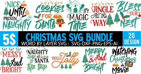 Christmas SVG Bundle ,Christmas SVG Bundle Quotes , Funny SVG Bundle SVG BlackCatsMedia 