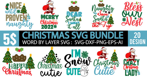 Christmas SVG Bundle , Christmas SVG Bundle Quotes, Happy Christmas SVG SVG BlackCatsMedia 