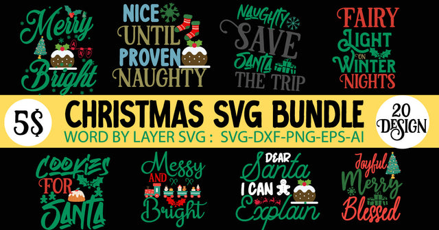 Christmas SVG Bundle, Christmas SVG Bundle Quotes SVG BlackCatsMedia 