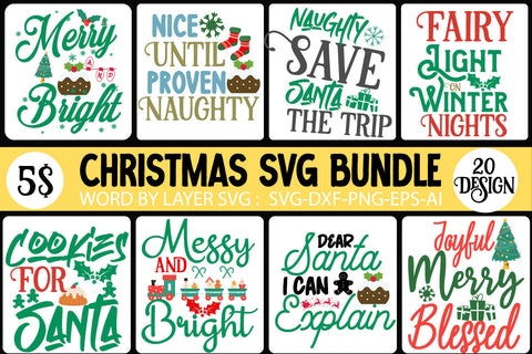 Christmas SVG Bundle, Christmas SVG Bundle Quotes SVG BlackCatsMedia 