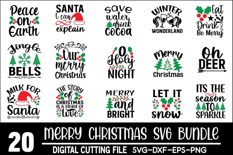 Christmas Svg Bundle digital download commercial use svg files for ...
