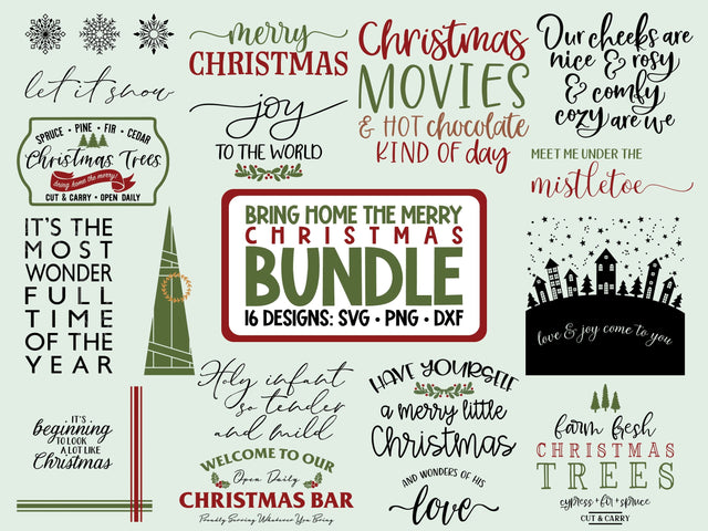 Christmas SVG Bundle, Farmhouse Christmas Signs SVG LilleJuniper 