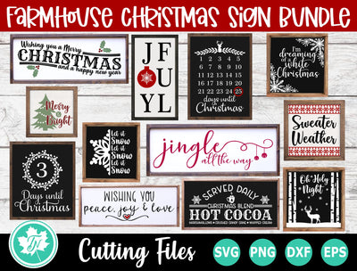 Christmas SVG Bundle | Farmhouse SVG | Christmas Sign SVG SVG TrueNorthImagesCA 