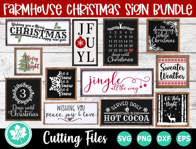 Christmas SVG Bundle | Farmhouse SVG | Christmas Sign SVG SVG TrueNorthImagesCA 
