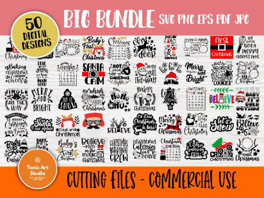 Christmas SVG Bundle, Funny Christmas Shirt Svg SVG TonisArtStudio 