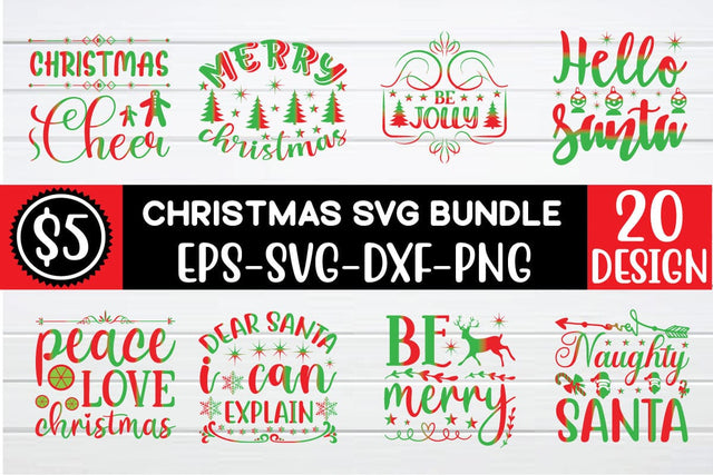 Christmas SVG Bundle, Gradient Christmas svg Bundle SVG BB Type Studios 
