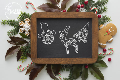 CHRISTMAS SVG BUNDLE Laser Cut Files, Mandala, Sign SVG, Mini Design Bundles, Paper Craft SVG LaserCutano 