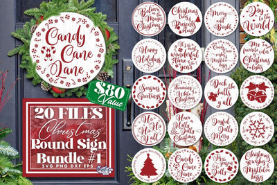 Christmas Svg Bundle - Merry Christmas - Round Sign Christmas SVG Crafty Mama Studios 