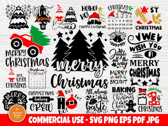 Christmas SVG Bundle, Merry Christmas Svg Cut File SVG TonisArtStudio 