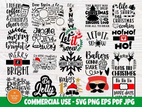Christmas SVG Bundle, Merry Christmas Svg Cut File SVG TonisArtStudio 