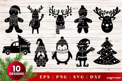 Christmas Svg Bundle | Ornament | Silhouettes Cut Files SVG SvgOcean 
