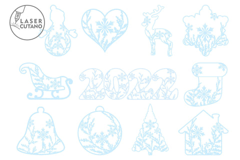 CHRISTMAS SVG BUNDLE Paper Craft, Laser Cut Files, Mandala, Sign SVG, Mini Design Bundles SVG LaserCutano 