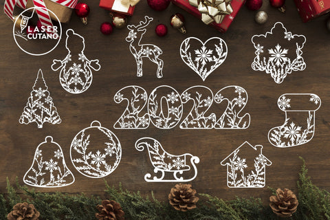 CHRISTMAS SVG BUNDLE Paper Craft, Laser Cut Files, Mandala, Sign SVG, Mini Design Bundles SVG LaserCutano 