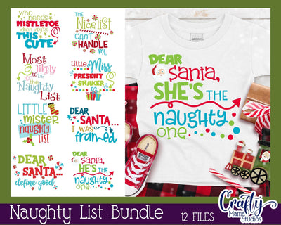 Christmas Svg Bundle - Santa Svg - Santa's Naughty List Bundle SVG Crafty Mama Studios 