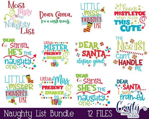 Christmas Svg Bundle - Santa Svg - Santa's Naughty List Bundle SVG Crafty Mama Studios 