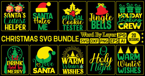 Christmas Svg Bundle SVG Cut File SVGs quotes-and-sayings food-drink mini-bundles print-cut on-sale Clipart Clip Art Sublimation or Vinyl Shirt Design SVG DesignPlante 503 