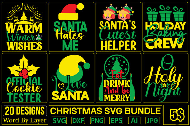Christmas Svg Bundle SVG Cut File SVGs quotes-and-sayings food-drink mini-bundles print-cut on-sale Clipart Clip Art Sublimation or Vinyl Shirt Design SVG DesignPlante 503 