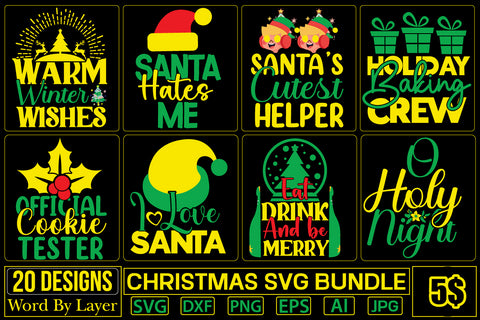 Christmas Svg Bundle SVG Cut File SVGs quotes-and-sayings food-drink mini-bundles print-cut on-sale Clipart Clip Art Sublimation or Vinyl Shirt Design SVG DesignPlante 503 