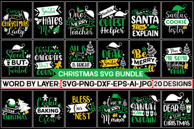 Christmas SVG Bundle SVG Cut File SVGs,Quotes and Sayings,Food & Drink,On Sale, Print & Cut SVG DesignPlante 503 