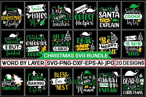 Christmas SVG Bundle SVG Cut File SVGs,Quotes and Sayings,Food & Drink,On Sale, Print & Cut SVG DesignPlante 503 