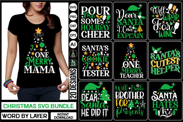 Christmas SVG Bundle SVG Cut File SVGs,Quotes and Sayings,Food & Drink,On Sale, Print & Cut SVG DesignPlante 503 