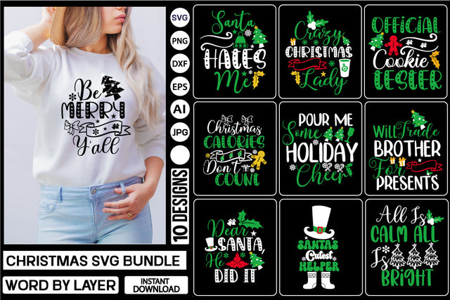 Christmas Svg Bundle SVG Cut File SVGs,Quotes and Sayings,Food & Drink,On Sale, Print & Cut SVG DesignPlante 503 