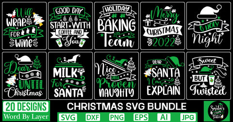 Christmas SVG Bundle SVG Cut File SVGs,Quotes and Sayings,Food & Drink,On Sale, Print & Cut SVG DesignPlante 503 