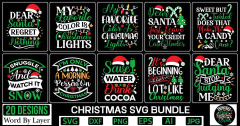 Christmas SVG Bundle SVG Cut File SVGs,Quotes and Sayings,Food & Drink,On Sale, Print & Cut SVG DesignPlante 503 
