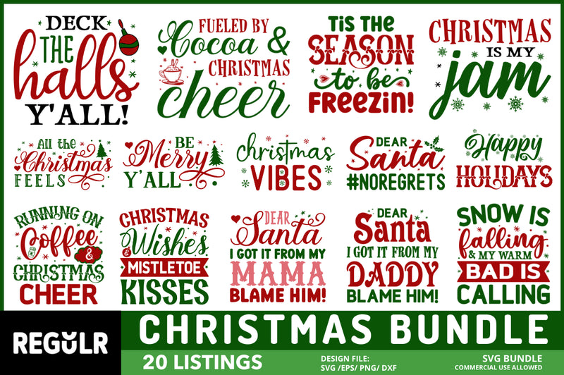 Christmas Svg Bundle SVG Regulrcrative 