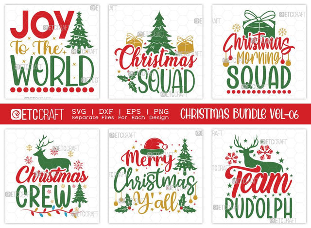 Christmas SVG Bundle Vol-06 | Joy To The World | Merry Christmas Svg | Christmas Morning Squad Svg | Family Christmas Svg | T-shirt Design SVG ETC Craft 