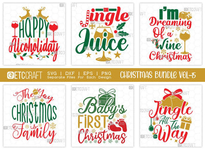 Christmas SVG Bundle Vol-15 | Happy Alcoholidays | Merry Christmas Svg | Jingle Juice Svg | Family Christmas Svg | T-shirt Design SVG ETC Craft 