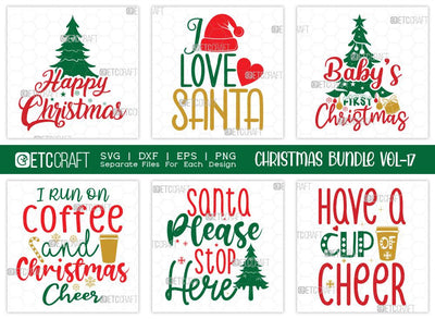 Christmas SVG Bundle Vol-17 | Happy Christmas | Merry Christmas Svg | Baby's First Christmas Svg | Family Christmas Svg | T-shirt Design SVG ETC Craft 