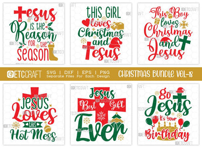 Christmas SVG Bundle Vol-18 | Jesus Is The Reason For The Season | Merry Christmas Svg | This Girl Loves Christmas And Jesus Svg | Family Christmas Svg | T-shirt Design SVG ETC Craft 