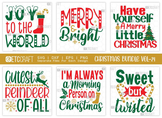 Christmas SVG Bundle Vol-24 | Joy To The World | Merry Christmas Svg | Merry And Bright Svg | Family Christmas Svg | T-shirt Design SVG ETC Craft 