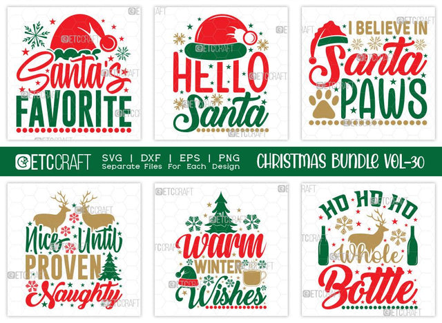 Christmas SVG Bundle Vol-30 | Santa's Favorite | Merry Christmas Svg | Hello Santa Svg | Family Christmas Svg | T-shirt Design SVG ETC Craft 