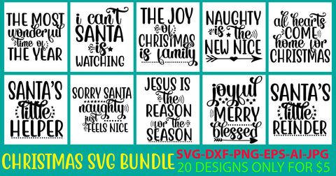 Christmas Svg Bundle Vol. 6 SVG Syaman 