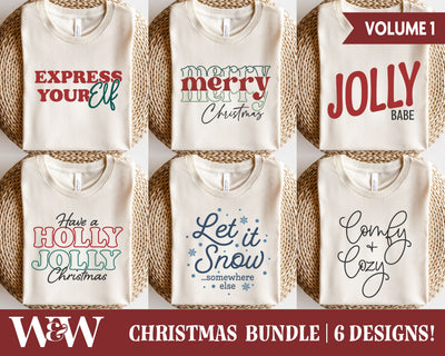 Christmas SVG Bundle Vol.1 | Christmas Shirt SVG Bundle SVG Wood And Walt 