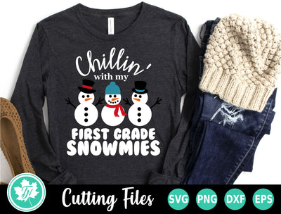 Christmas SVG | Chillin' With My First Grade Snowmies SVG TrueNorthImagesCA 