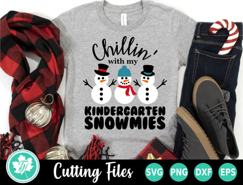 Christmas SVG | Chillin' With My Kindergarten Snowmies SVG TrueNorthImagesCA 