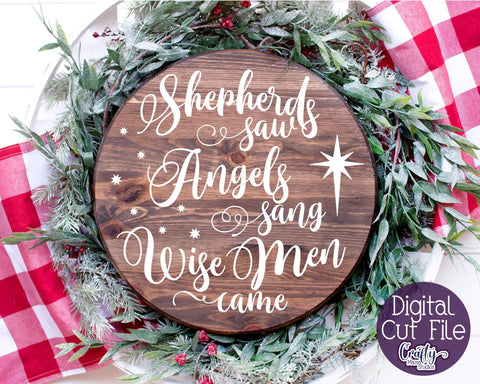 Christmas Svg - Christian Cut File - Shepherds Saw Angels Came SVG Crafty Mama Studios 