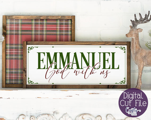 Christmas Svg, Christian Farmhouse, Emmanuel God With Us Svg SVG Crafty Mama Studios 