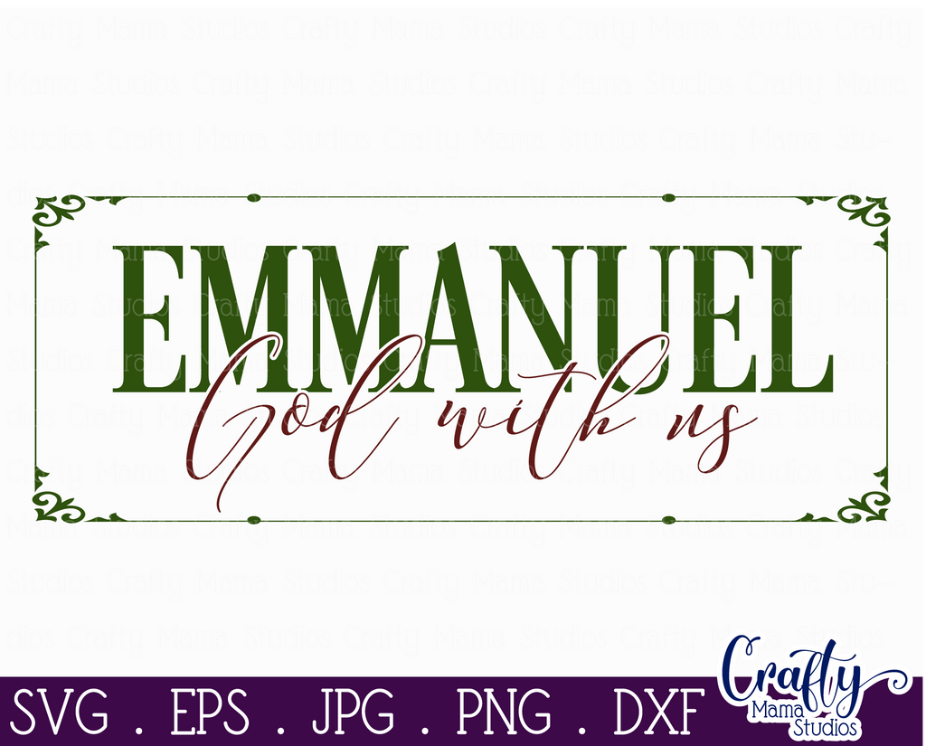 Christmas Svg, Christian Farmhouse, Emmanuel God With Us Svg - So Fontsy