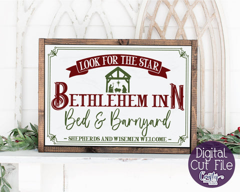 Christmas Svg, Christian Farmhouse Svg, Bethlehem Inn Svg SVG Crafty Mama Studios 